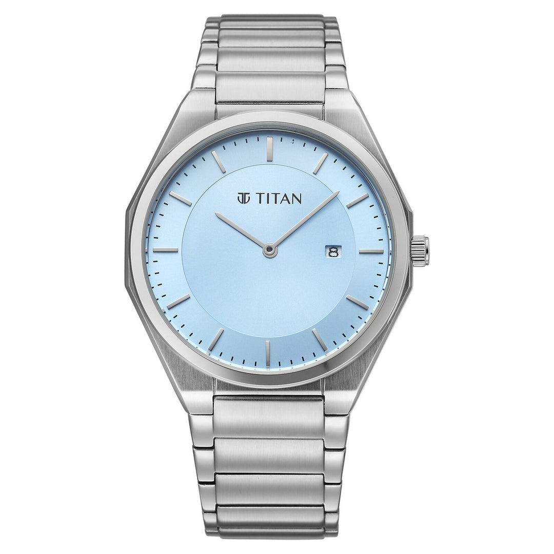 Titan Classique Slim Wear 90257SM01 Blue Dial Men&