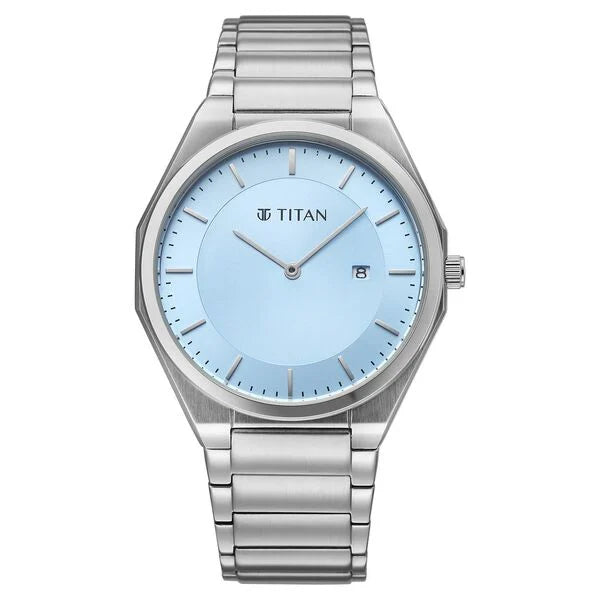 Titan Classique Slim Wear 90257SM01 Blue Dial Men&
