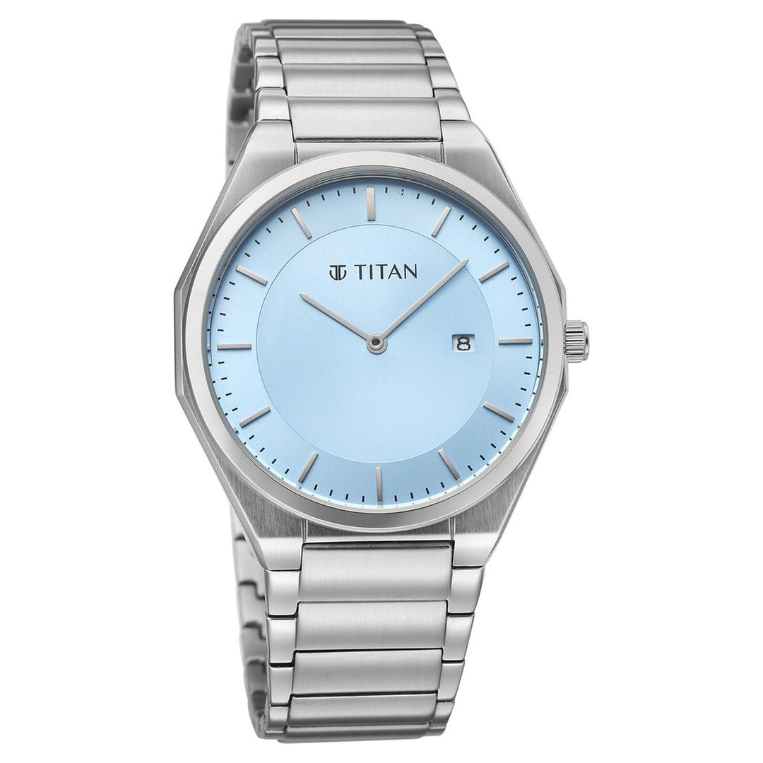 Titan Classique Slim Wear 90257SM01 Blue Dial Men&