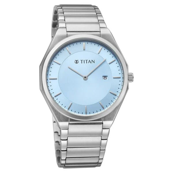 Titan Classique Slim Wear 90257SM01 Blue Dial Men&