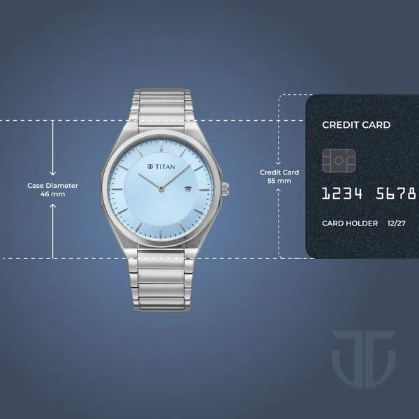 Titan Classique Slim Wear 90257SM01 Blue Dial Men&