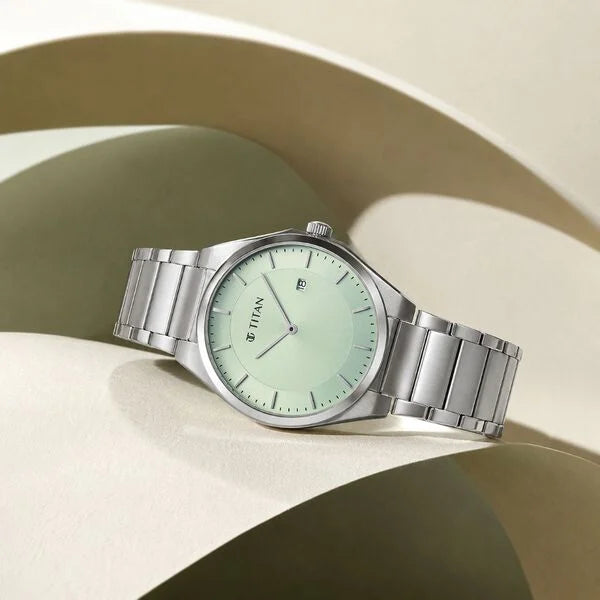 Titan Classique Slim Wear 90257SM02 Pastel Green Dial Men&