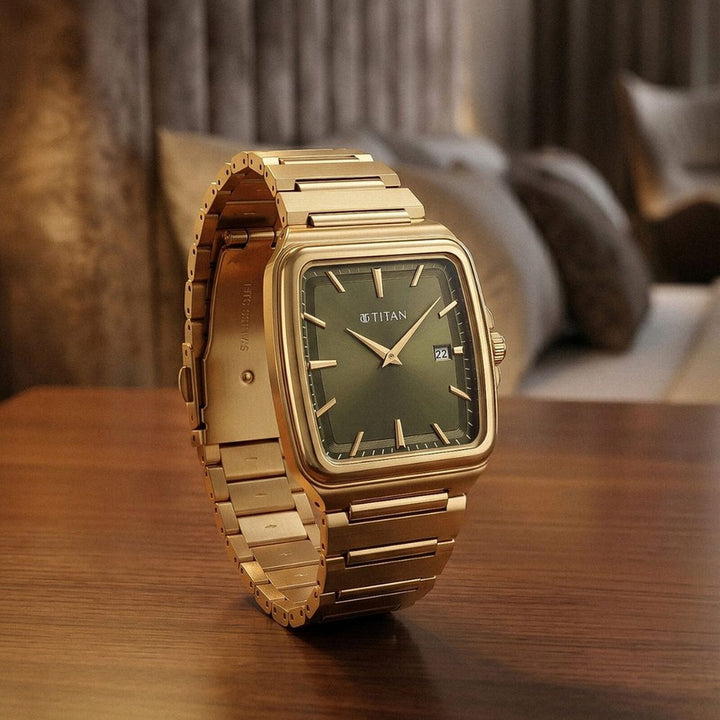 Titan Classique Sleekfit 90260YM01 Green Dial Men&