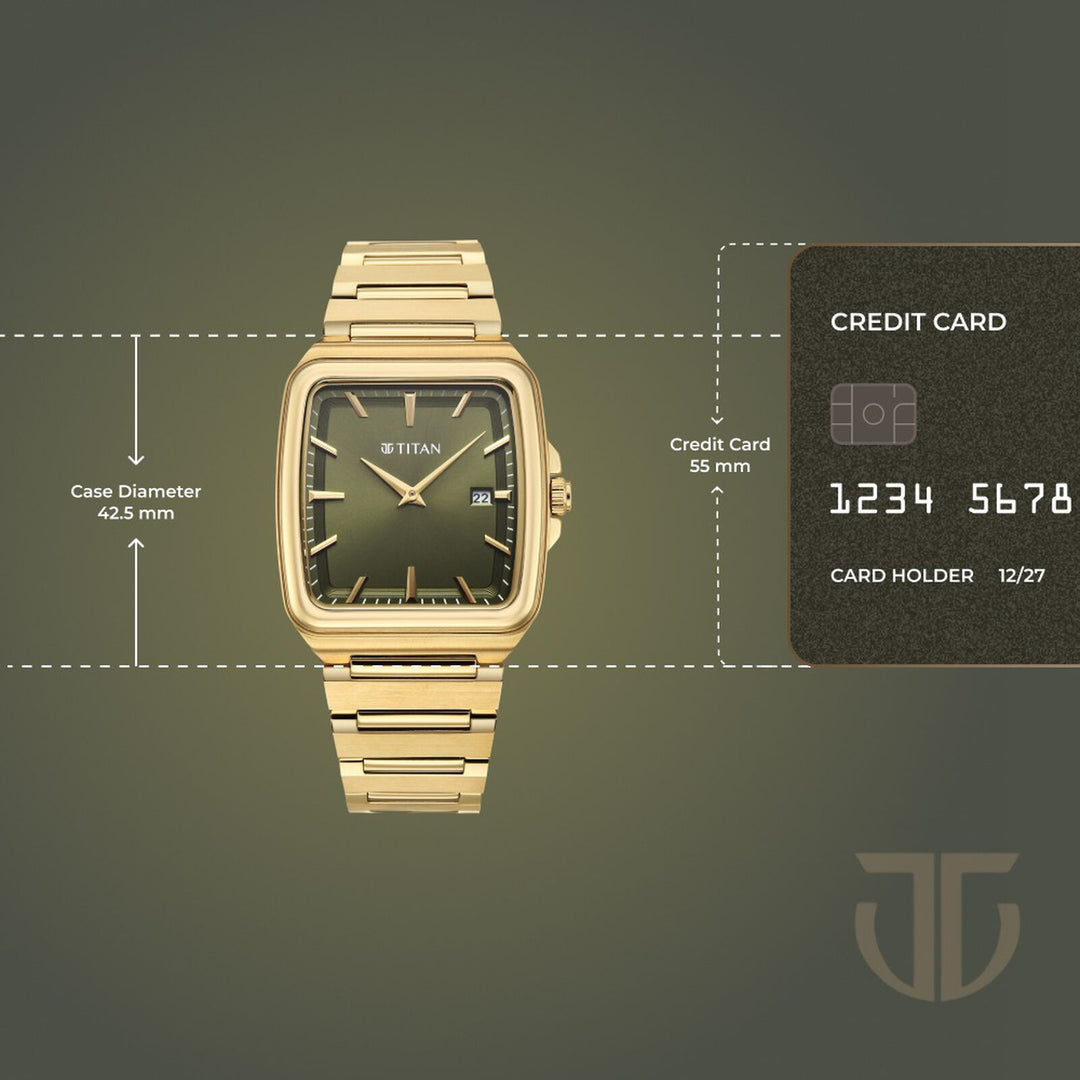 Titan Classique Sleekfit 90260YM01 Green Dial Men&