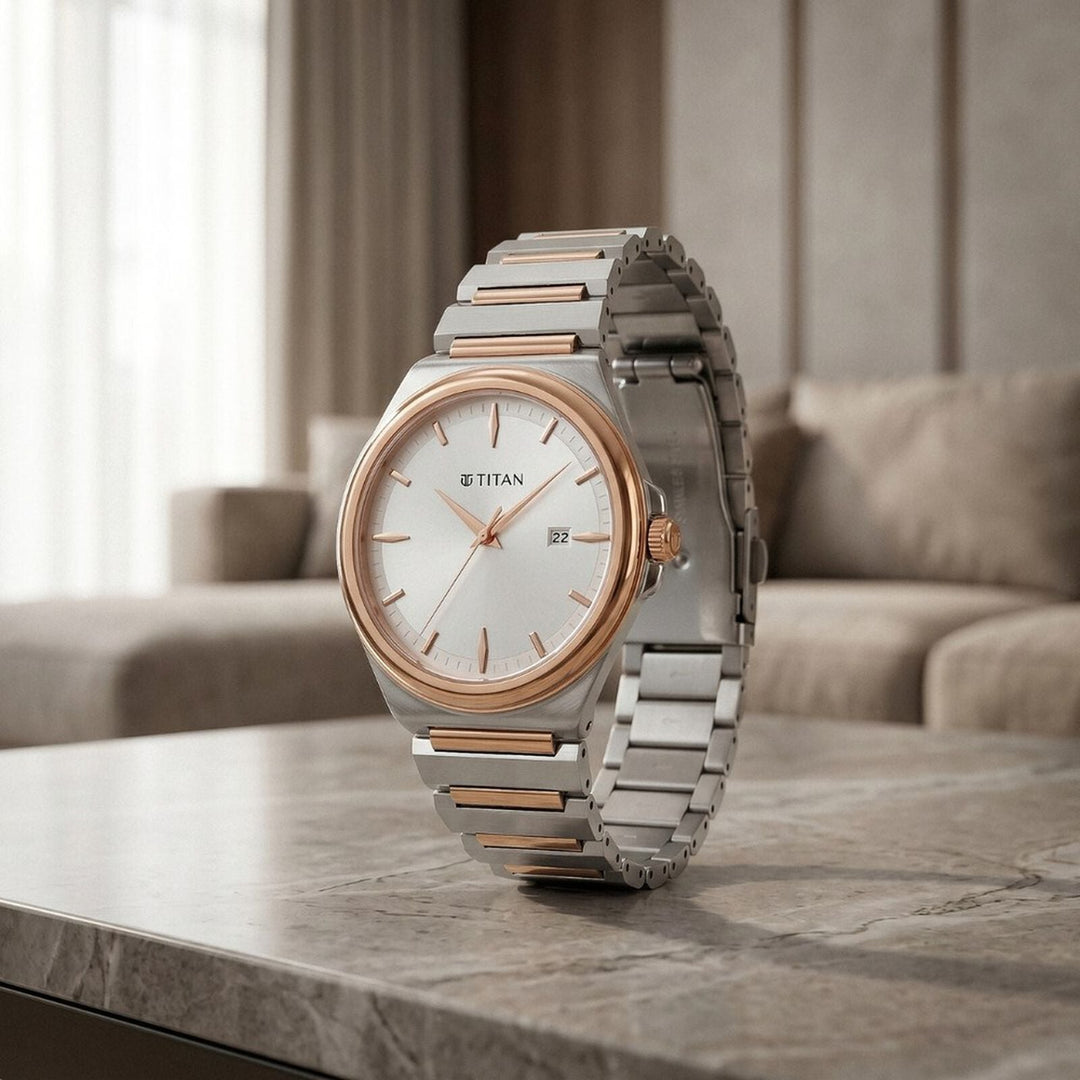 Titan Titan Classique Sleekfit 90261KM01 Silver Dial Men&