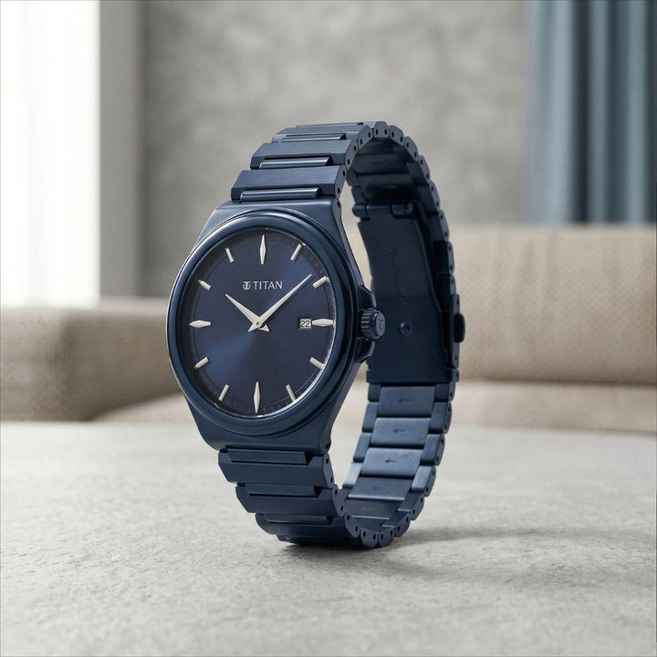 Titan Classique Sleekfit 90261QM01 Blue Dial Men&