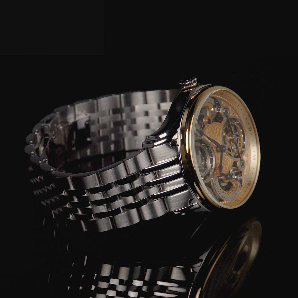 Earnshaw Nasmyth Sun Moon Dual Time Automatic Yellow Gold