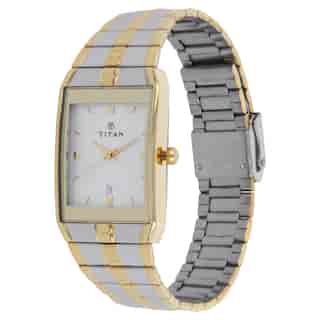 Titan Silver Dial Two Toned Stainless Steel Strap Watch NL9151BM01 (K217A)