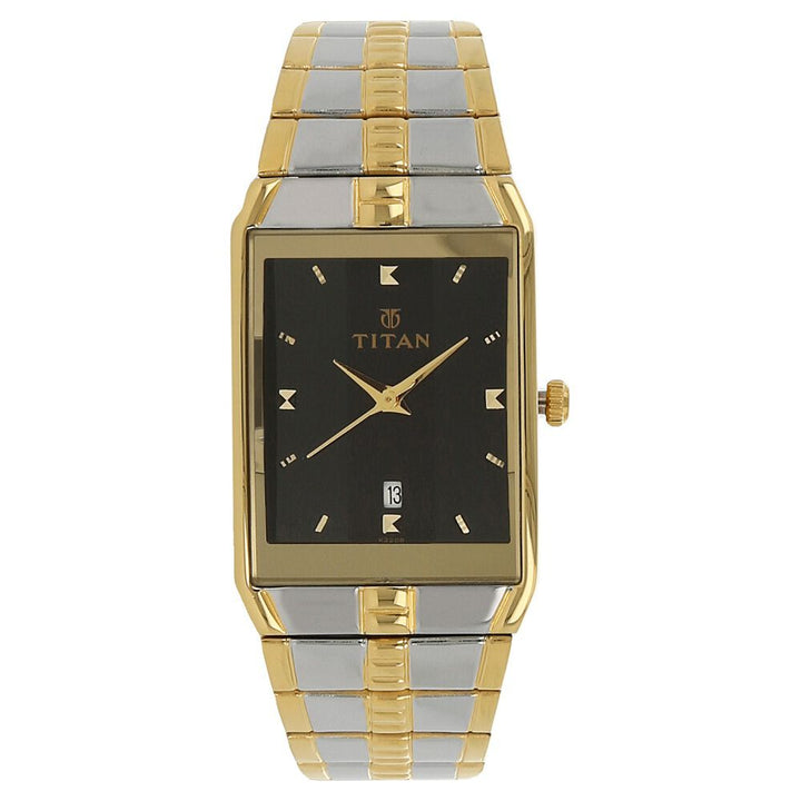 Titan Quartz Analog with Date Black Dial Stainless Steel Strap Watch for Men - The Watch Factory ®