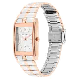 Titan Karishma Silver Dial Brass Strap Watch 9151KM01 / NS9151KM01