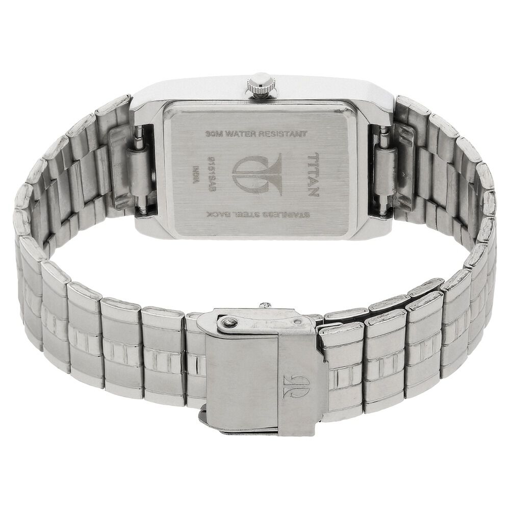 Titan Quartz Analog with Date White Dial Stainless Steel Strap Watch for Men - The Watch Factory ®