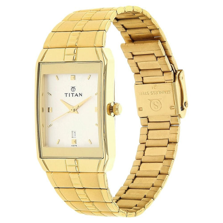 Titan Analog with Date Silver Dial Metal Strap watch for Men - The Watch Factory ®