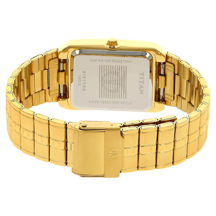Titan Golden Dial Analog with DateMetal Strap watch for Men NS9151YM03