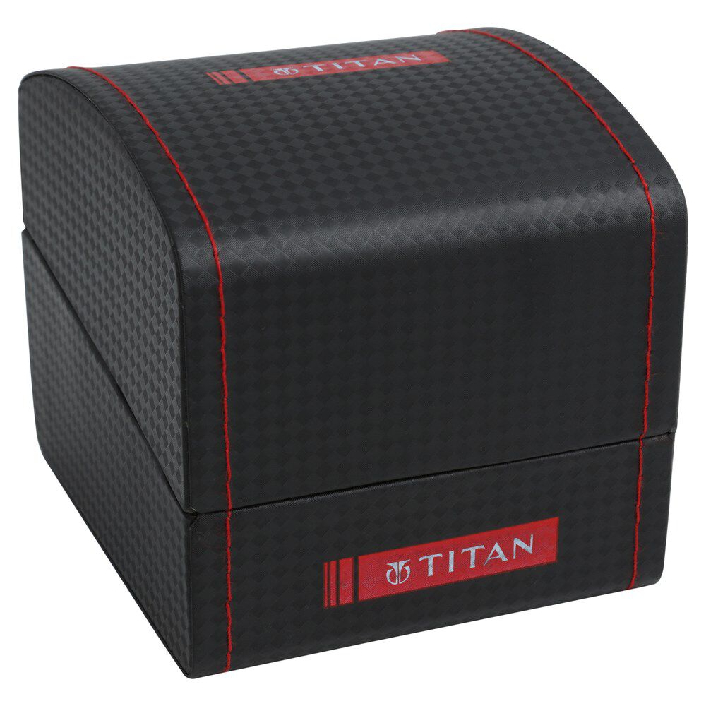 Titan Quartz Analog with Date Silver Dial Leather Strap Watch for Men-NS9159SL01