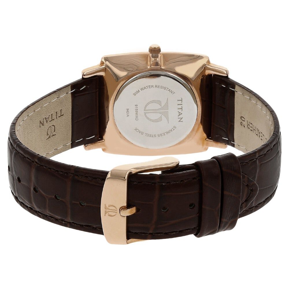 Titan Analog White Dial with Date Leather Strap watch for Men - The Watch Factory ®