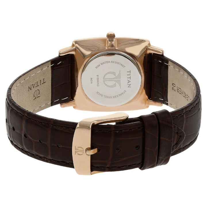 Titan Analog White Dial with Date Leather Strap watch for Men - The Watch Factory ®