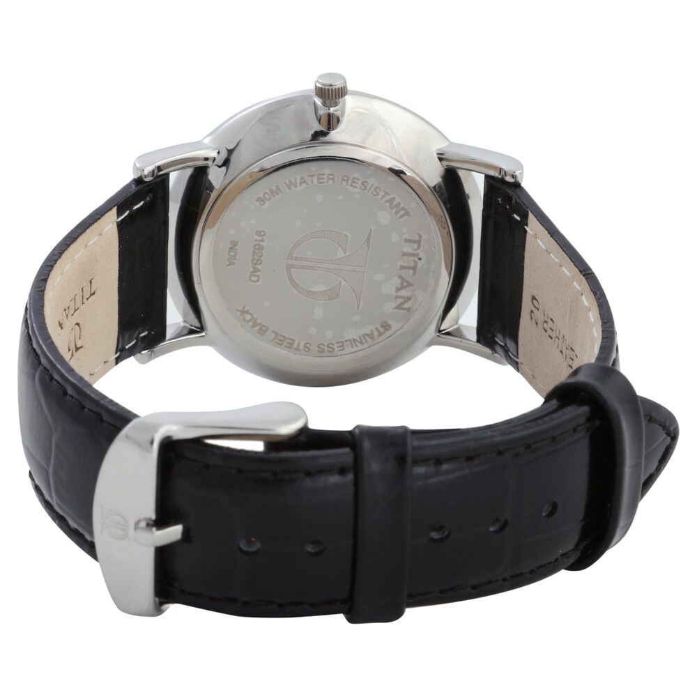 Titan Classic White Dial Analog with Date Leather Strap watch for Men - The Watch Factory ®