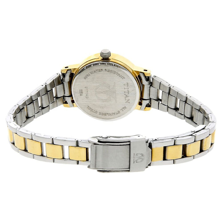 Titan Quartz Analog White Dial Stainless Steel Strap Watch for Women NS917BM01
