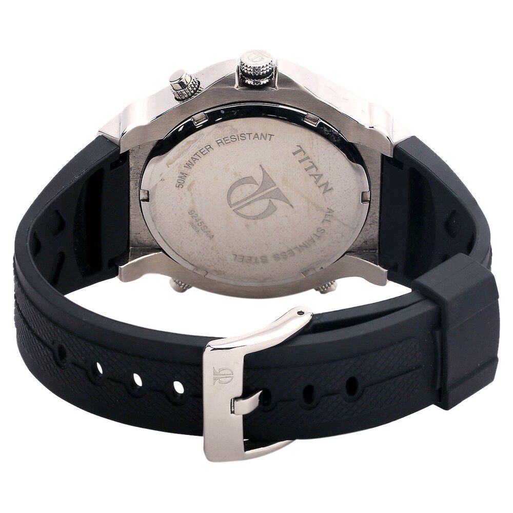 Titan Quartz Analog Digital White Dial Watch for Men-9245SP01