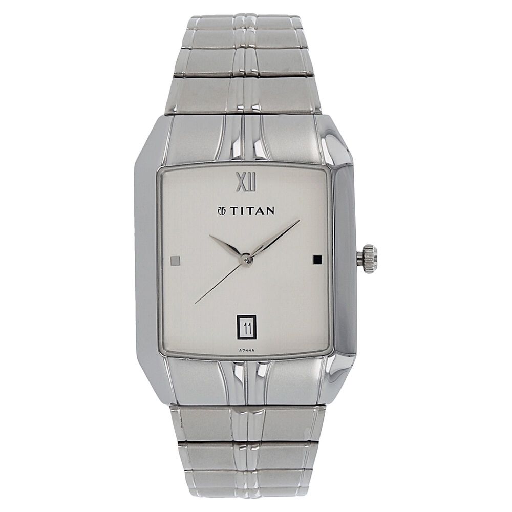 Titan Analog with Date White Dial Metal Strap watch for Men NS9264SM01