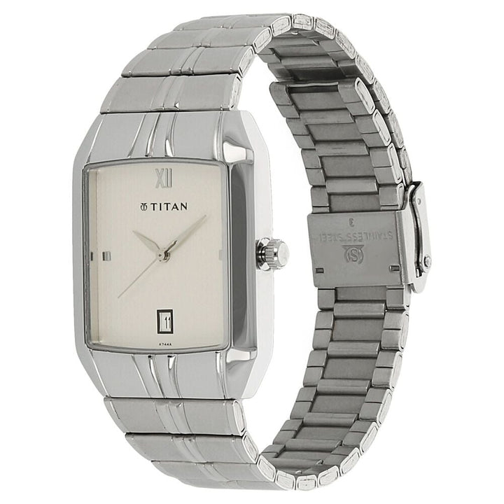 Titan Analog with Date White Dial Metal Strap watch for Men - The Watch Factory ®