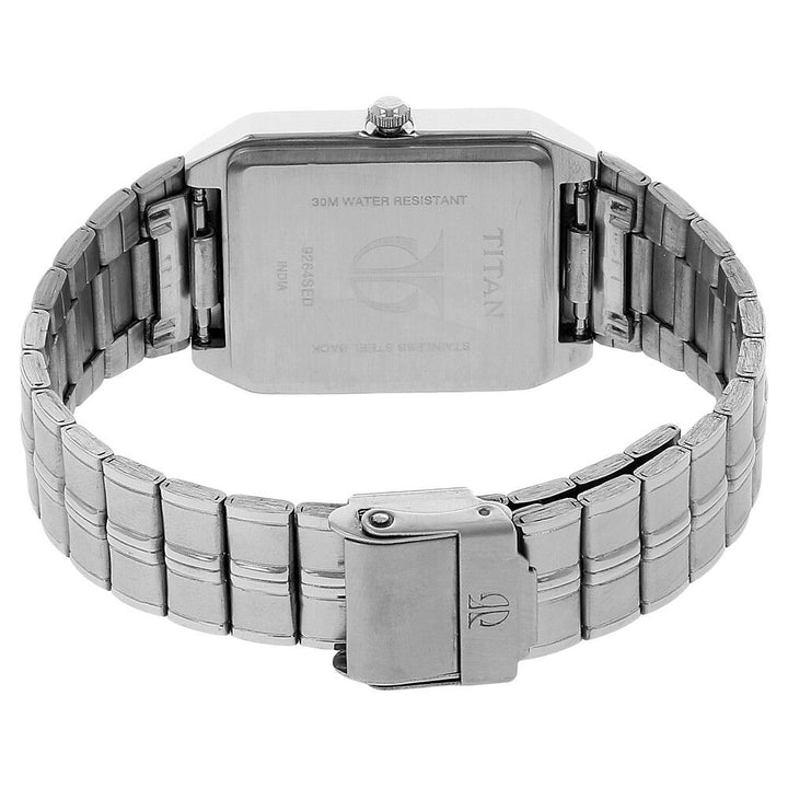 Titan Quartz Analog with Date Black Dial Metal Strap Watch for Men NS9264SM02