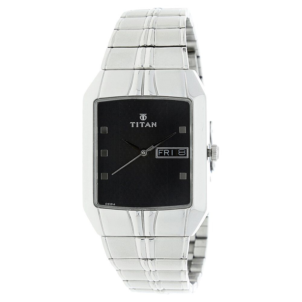 Titan Analog with Day and Date Black Dial Watch for Men-NJ9264SM05
