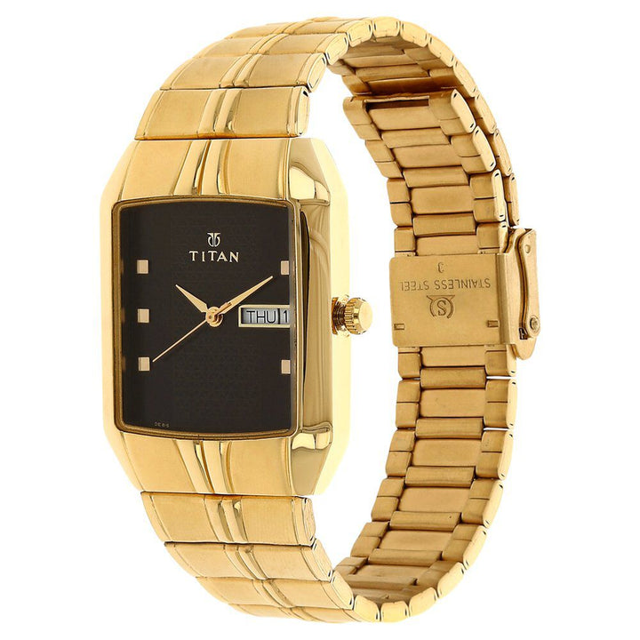 Titan Quartz Analog with Day and Date Silver Dial Stainless Steel Strap Watch for Men-NH9264YM04