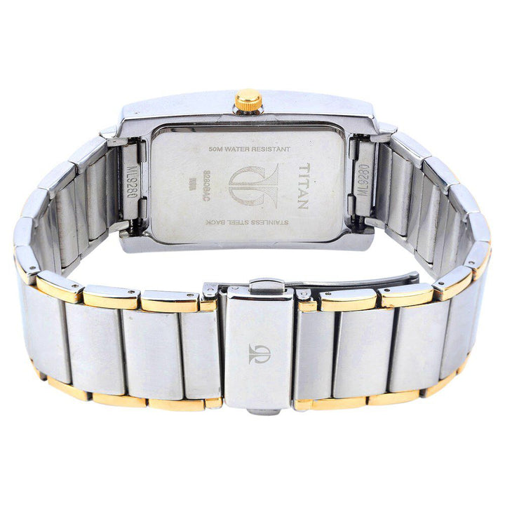 Titan Quartz Analog with Date Black Dial Stainless Steel Strap Watch for Men-NF9280BM02