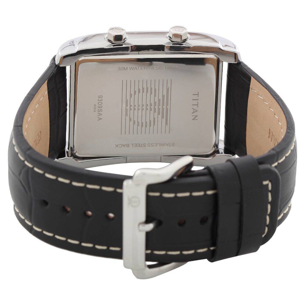 Titan Octane White Dial Analog Leather Strap watch for Men-NC9309SL01J