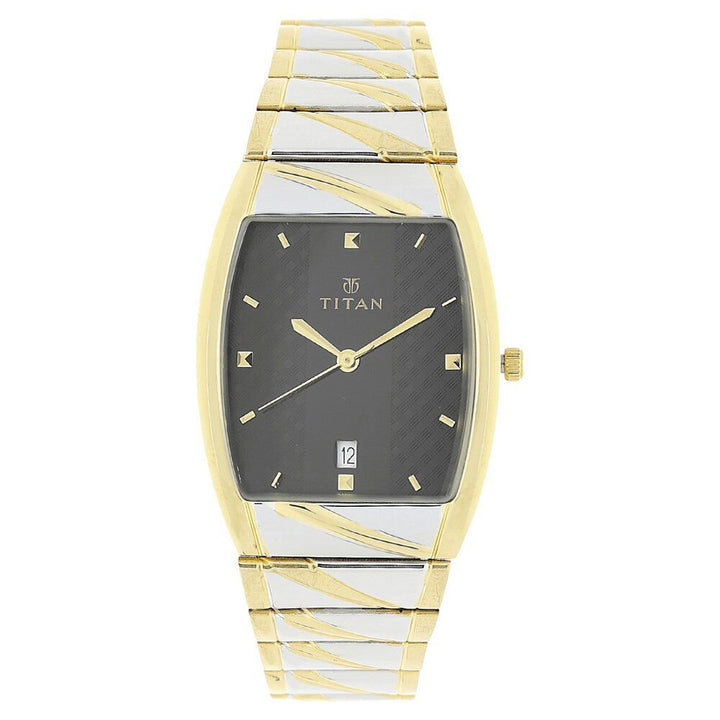 Titan Quartz Analog with Date Black Dial Stainless Steel Strap Watch for Men - The Watch Factory ®
