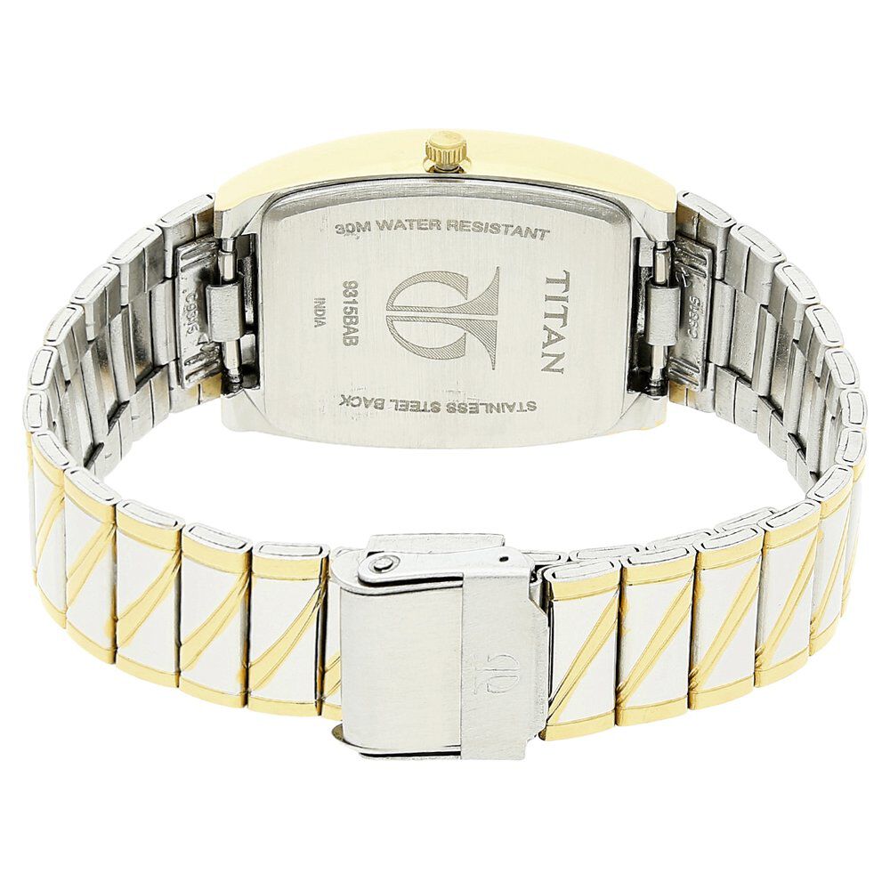 Titan Quartz Analog with Date Black Dial Stainless Steel Strap Watch for Men NS9315BM02