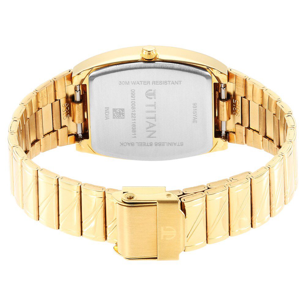 Titan Karishma Quartz Analog with Date Champagne Dial Stainless Steel Strap Watch for Men NS9315YM05