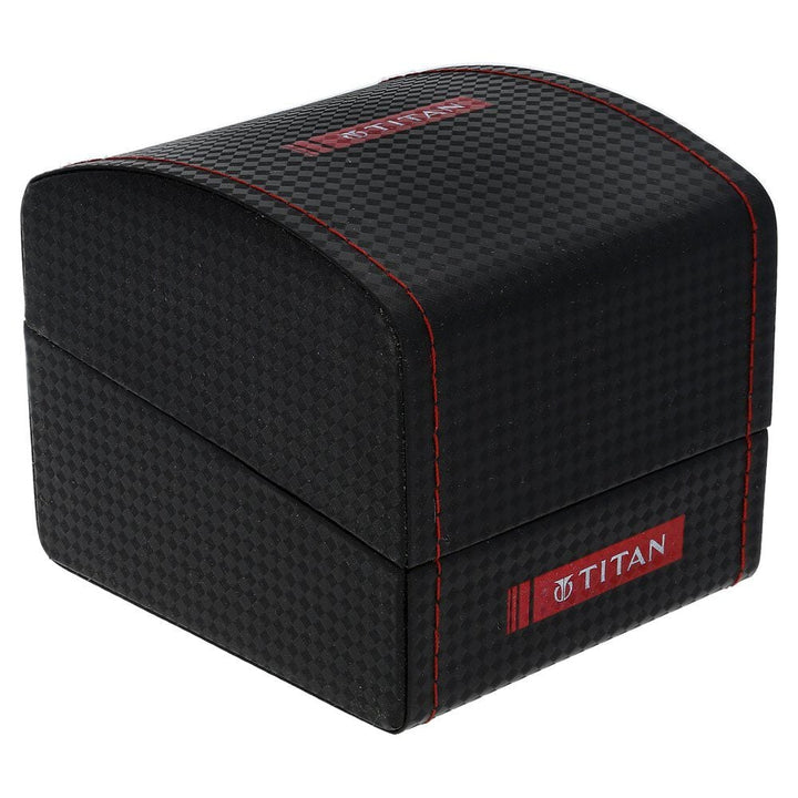 Titan Quartz Chronograph White Dial Leather Strap Watch for Men-NL9322SL10