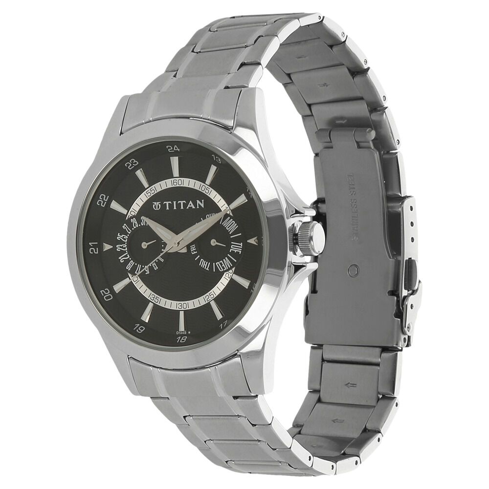 Titan Quartz Multifunction Black Dial Watch for Men-NE9323SM02A