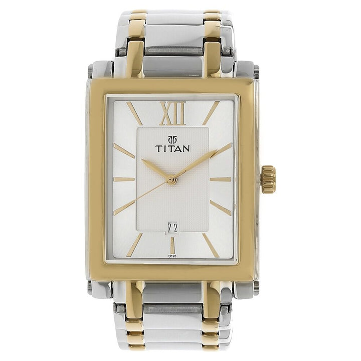 Titan Regalia White Dial Analog with Date Stainless Steel Strap watch for Men NS9327BM01
