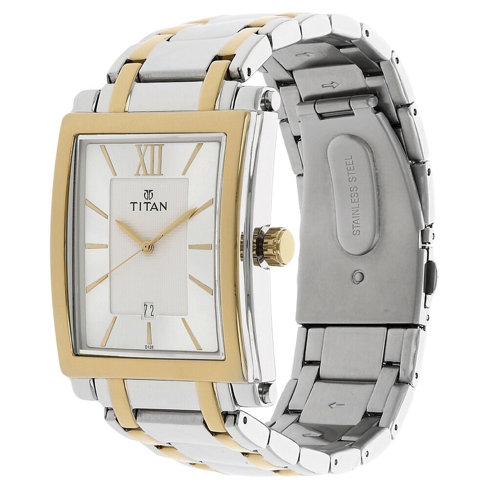 Titan Regalia White Dial Analog with Date Stainless Steel Strap watch for Men NS9327BM01