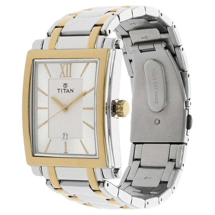 Titan Regalia White Dial Analog with Date Stainless Steel Strap watch for Men NS9327BM01