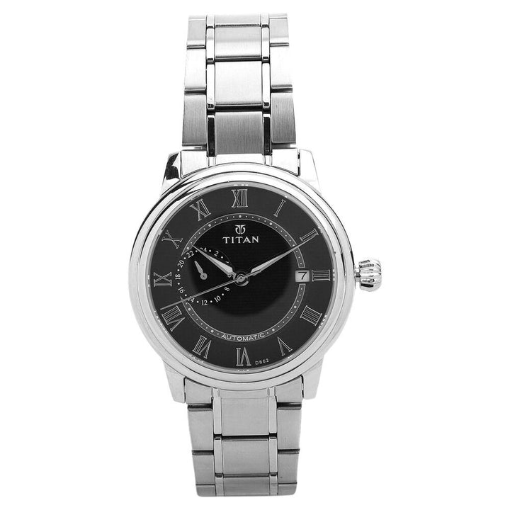 Titan Quartz Multifunction Black Dial Watch for Men-NC9338SM01