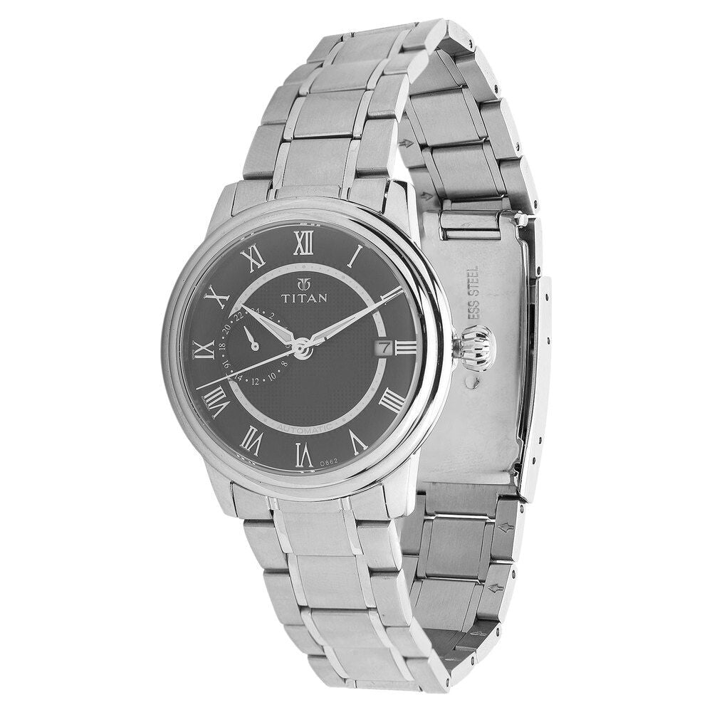 Titan Quartz Multifunction Black Dial Watch for Men-NC9338SM01