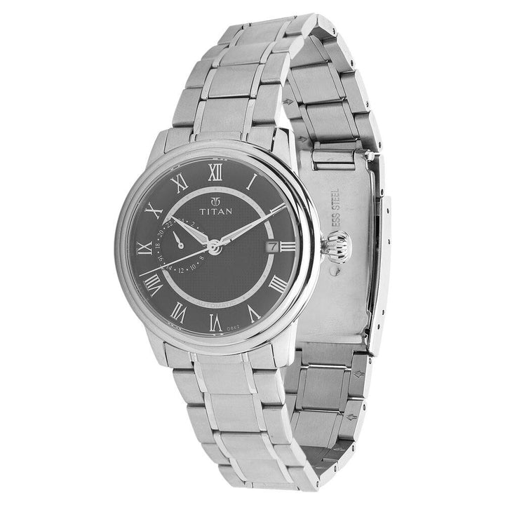 Titan Quartz Multifunction Black Dial Watch for Men-NC9338SM01