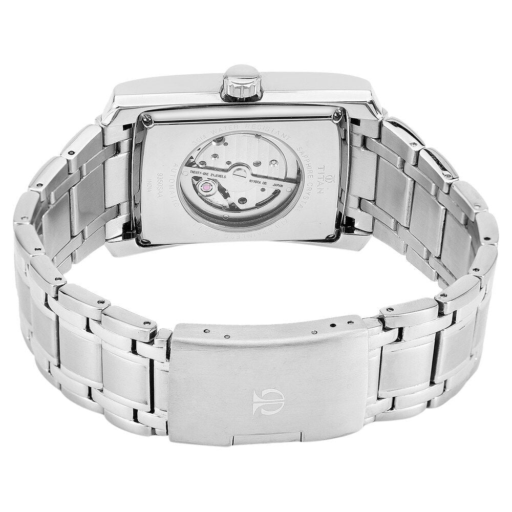 Titan Quartz Multifunction White Dial Watch for Men-9350SM01
