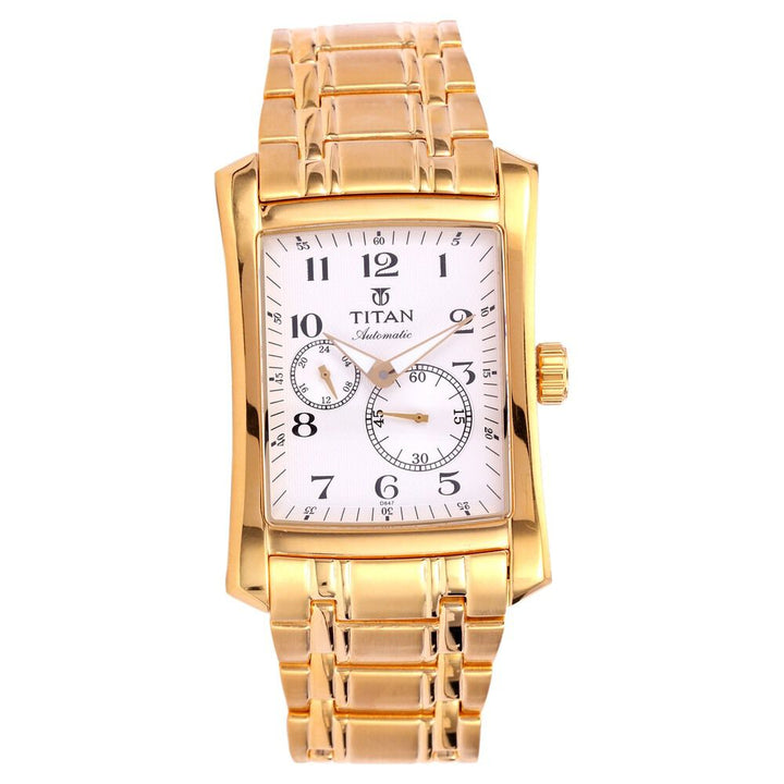 Titan Quartz Multifunction White Dial Watch for Men-9350YM01