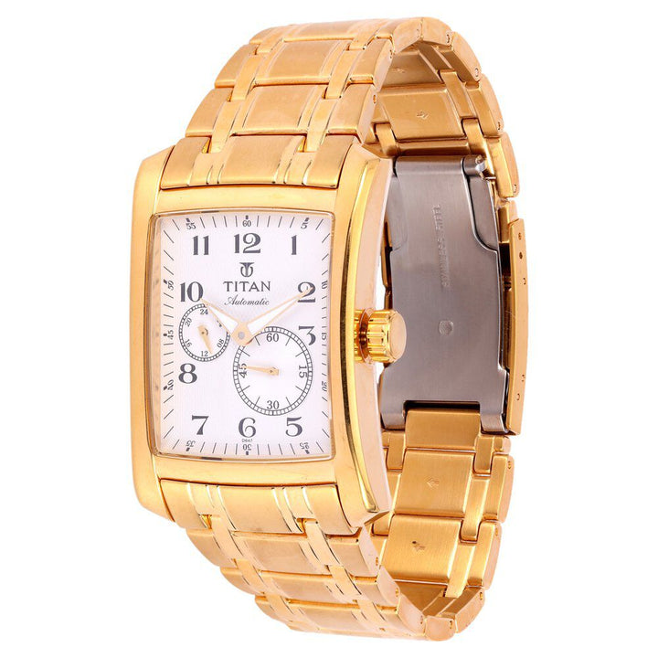 Titan Quartz Multifunction White Dial Watch for Men-9350YM01