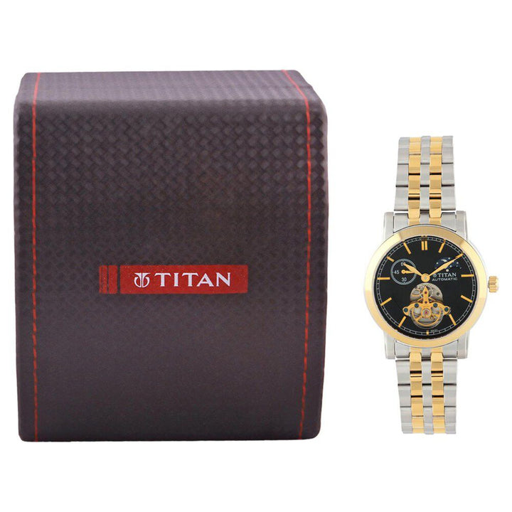 Titan Automatic Black Dial Watch for Men-NC9365BM02J