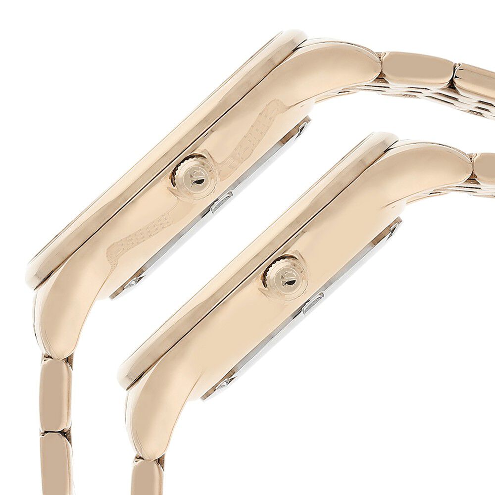 Titan Bandhan Rose Gold Dial Analog with Date Stainless Steel Strap watch for Couple - The Watch Factory ®