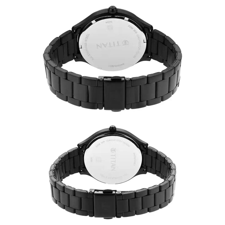 Titan Bandhan Black Dial Stainless Steel Strap Watch 9400494204NM01