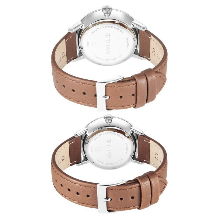 Titan Modern Bandhan Blue Dial Quartz Multifunction Leather Strap watch for Couple - The Watch Factory ®