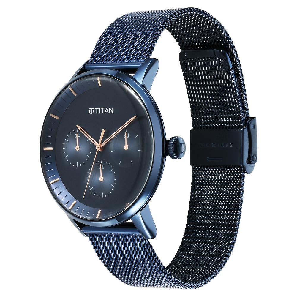 Titan Modern Classics Blue Dial Quartz Multifunction Stainless Steel Strap watch for Men - The Watch Factory ®