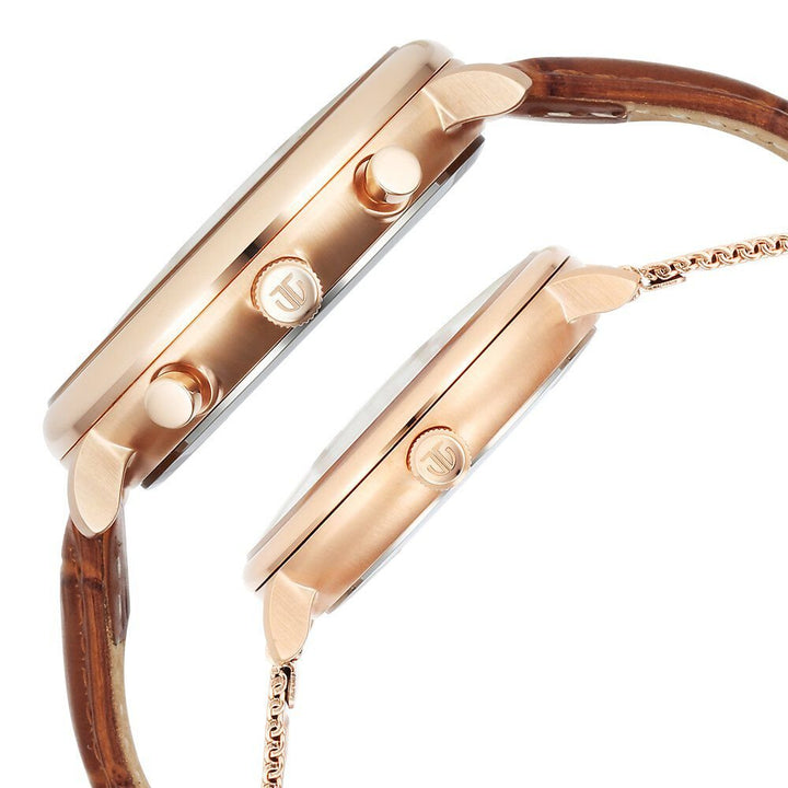 Titan Bandhan Quartz Analog with Date Green Leather and Stainless Steel Strap for Couple - The Watch Factory ®